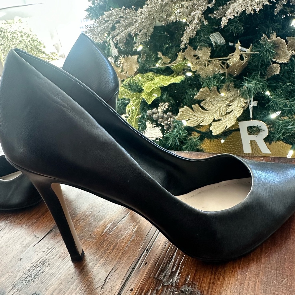 Elegant Black Leather Heels